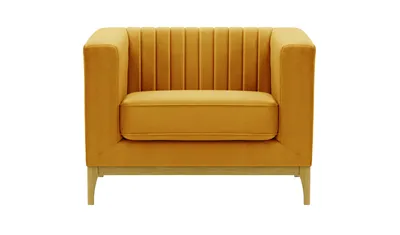 Produktbild von SLF24 - Sessel Slender Wood - Senf - Velluto 8