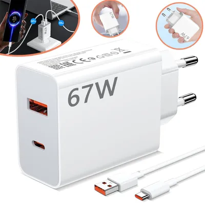 Produktbild von USB Ladegerät Netzteil mit Typ C Ladekabel für Xiaomi 14T 13T 13 Pro 12T Pro 14 Ultra Redmi Note 13 12 Pro 11 11s POCO M6 Pro