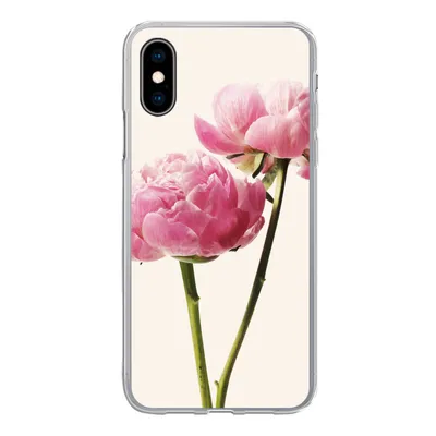 Produktbild von MuchoWow® Handyhülle Schutzhülle Hülle für iPhone X Blumen - Blüte - Rosa Silikon Softcase Handy Hülle - Handyhülle