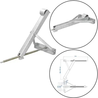 Produktbild von AS 1 x Wohnwagen Stütze 450kg 615x278 Höhe 507mm Kurbelstütze auch für Anhänger AS