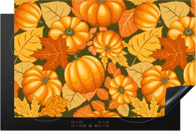 Obrázok produktu pre KitchenYeah® Kryt varnej dosky jeseň - vzor - tekvica, 81x52cm, kuchynská dekorácia, keramický kryt varnej dosky, kryt varnej dosky