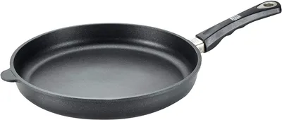 Produktbild von AMT Gastroguss FRY PAN FLAT I-532 Bratpfanne, 32 cm max. Durchmesser, Gusseisen/Gussaluminium, Induktionsherd-geeignet, Antihaftbeschichtung