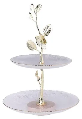 Image de Support pour gâteau créatif en verre double pour desserts
