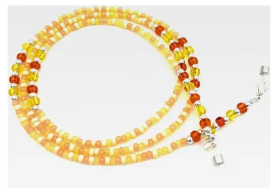 Produktbild von Kette, Brillenkette, Brillenband, Brillenschmuck, Kette für Lesebrille, Glasperlen, Brillenkordel, gelb
