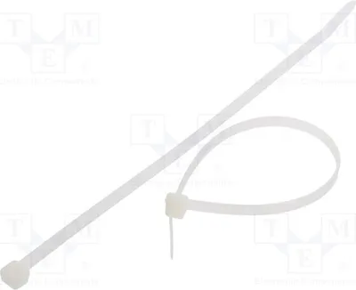 Zdjęcie produktu dla 100 sztuk, opaski kablowe 333N, naturalne, FIX-S-4.8X200T/N. Szerokość: 4,8 mm, długość: 200 mm