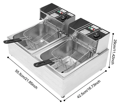 Productafbeelding van Elektrische friteuse, 30 liter inhoud, instelbare temperatuurregeling, lichtgrijs
