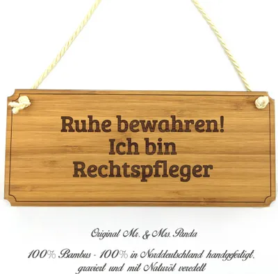 Produktbild von Mr. & Mrs. Panda Hinweisschild Rechtspfleger - Geschenk, Wegweiser, Schild, Türschild, Geschenkidee, Landhaus, Shabby, Rente, Studium, Graviert, Holz, Infotafel