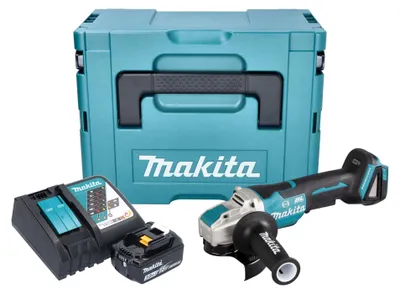 Image de Makita DGA 520 RF1JX1 Meuleuse d'angle sans fil 18 V 125 mm X-LOCK Brushless + 1x batterie 3,0 Ah + chargeur + Makpac
