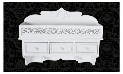 Produktbild von Wandgarderobe mit 3 Schubladen und 2 Kleiderhaken