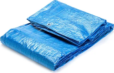 Zdjęcie produktu dla Plandeka z oczkami 70g/m² - do przykrycia mebli ogrodowych, drewna opałowego i nie tylko - 6m x 8m