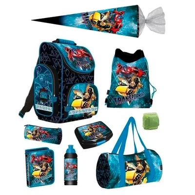 Produktbild von Transformers Schulranzen Set komplett 9-teilig mit Schultüte, Federmappe und Sporttasche · ergonomischer Tornister · Schultasche 1. bis 4. Klasse