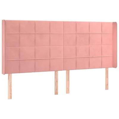 Produktbild von vidaXL Kopfteil mit Ohren Rosa 203x16x118/128 cm Samt