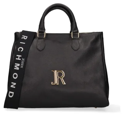 Image de Sac à main pour femmes, en cuir, noir et doré, avec bandoulière amovible, fabriqué en Italie