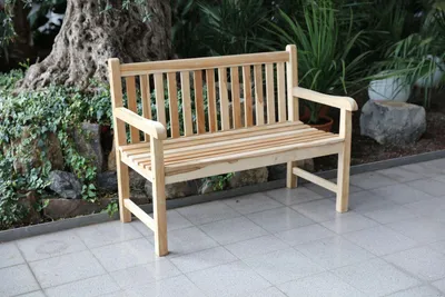 Image de BURI Banc de jardin en teck Java Banc 2 places en bois Banc de parc Meubles de jardin