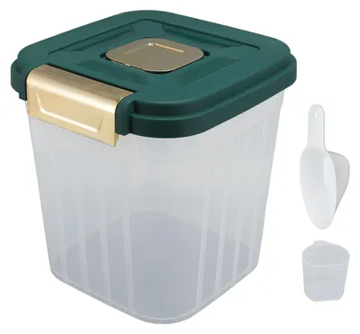 Produktbild von Reis-Aufbewahrungsbehälter, Haushalt, multifunktional, verdickter Getreidebehälter, grüne Farbe, 5 kg