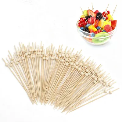 Immagine prodotto di Spiedini di bambù per finger food, 100 pezzi, 12 cm, ideali per cocktail e snack