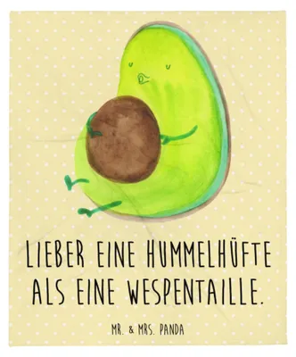Produktbild von Mr. & Mrs. Panda Bettdecke Avocado Pfeifen - Gelb Pastell - Geschenk, Ernährung, Diät, Schwanger, Tagesdecke, Gesund, Winterdecke, Decke, Abnehmen, Plaid, Kuscheldecke