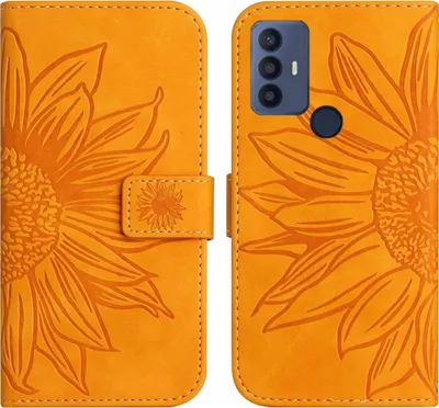 Produktbild von Mobigear Sunflower  TCL 30 SE Hülle Klapphülle Geldbörse - Cognac