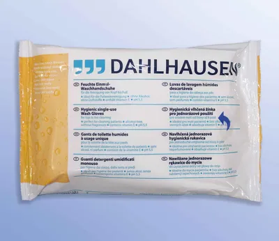 Produktbild von Dahlhausen Waschhandschuh Waschen ohne Wasser 8Stk