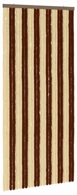 Image de Rideau anti-insectes vidaXL en chenille, marron et beige, 100 x 220 cm
