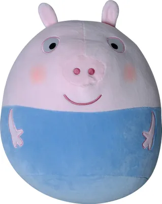 Produktbild von Peppa Wutz Pig George Squish-a-boo Kinder Stoff-Tier Kuschel-Kissen 35cm