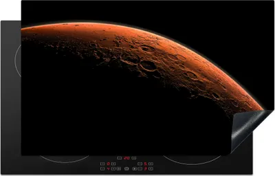 Produktbild von KitchenYeah© Herdabdeckplatte Mars - Licht - Planeten , 83x51cm, Küche Deko, Glaskeramikkochfeld Herdabdeckung, Abdeckplatte fùr Kochfeld