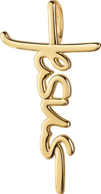 Produktbild von Kreuz Anhänger 333 Gold-Schrift JESUS Goldkreuz 8 Karat Gold