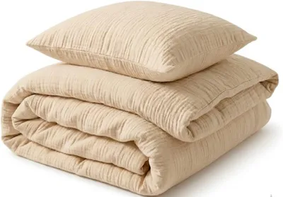 Produktbild von Babybettwäsche Set Musselin, 90 x 120 cm, 100% Baumwolle, atmungsaktiv für Kleinkinder
