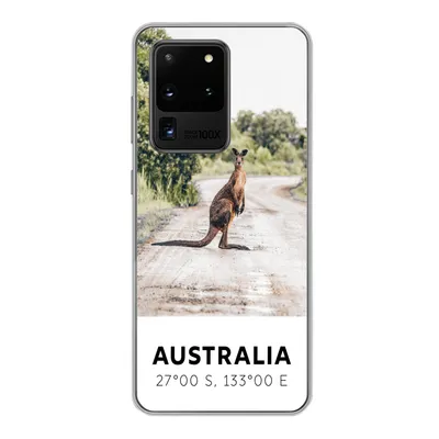 Produktbild von MuchoWow® Handyhülle Schutzhülle Hülle für Samsung Galaxy S20 Ultra Känguru - Australien - Tiere Silikon Softcase Handy Hülle - Karteninhaber