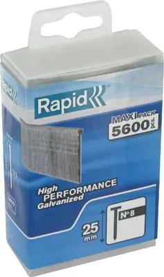 Image de Pointes Rapid Agraf N°8, 25 mm, 5600 pointes, Lot de 100