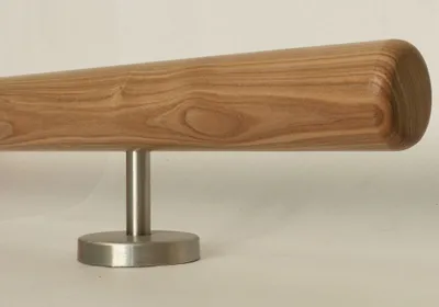 Produktbild von TIBU Esche Holz Handlauf Geländer 0,3m - 5m, Länge 490 cm, Ende Radius gefräst und 6 gerade Halter
