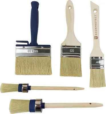 Produktbild von Scorprotect® Profi Streich-Set 5-teilig verschiedene Pinsel