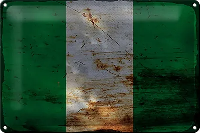 Produktbild von Blechschild Flagge Nigeria 30x20cm Flag of Nigeria Rost