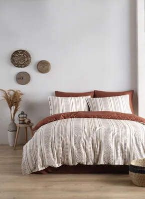 Produktbild von L'Essentiel Linge de Maison, al Trio - Terracotta, Bettwäschen, Terrakotta, Baumwolle, 200 x 200 cm