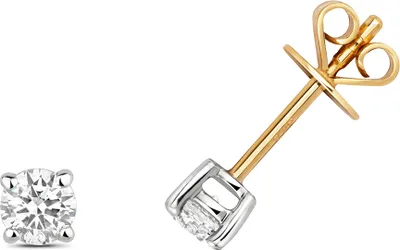 Productafbeelding van Oorbellen voor dames, goud 375/1000, met een briljant van 0,40 karaat, kleur H, zuiverheid I1, afmetingen 4mm x 4mm; TRS27549KY
