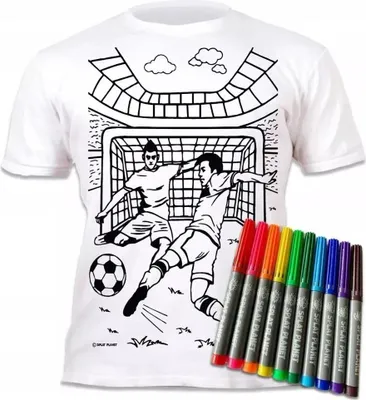 Zdjęcie produktu dla Koszulka do kolorowania Piłka Nożna rozmiar 5-6 lat