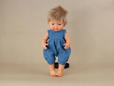 Produktbild von Lillitoy Latzhose für Miniland Puppe 38cm Baumwollmull
