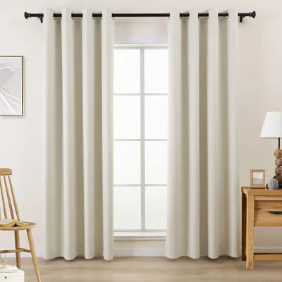 Verdunkelungsvorhang mit Ösen, 2er-Set, 175 cm, grauweiß