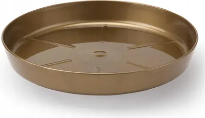 Zdjęcie produktu dla Podstawka pod doniczkę złota metaliczna 16,9x2,4 cm Plastikowa