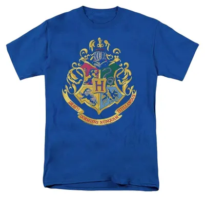 Image de T-shirt "Blason de Poudlard" pour hommes/femmes, modèle unie, référence TV35346 (taille 4XL), couleur bleu roi