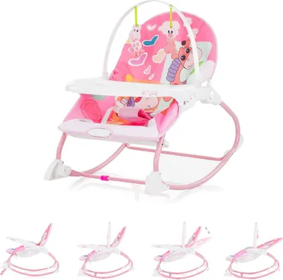 Image de Chipolino Transat Enjoy, chaise, fonction balancelle, fonction musique, arche de jeu rose