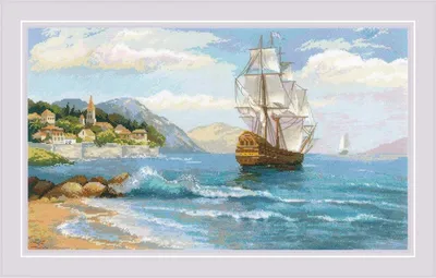 Produktbild von Riolis Kreuzstich Set "Entfernte Ufer" 60x35 cm, Zählmuster