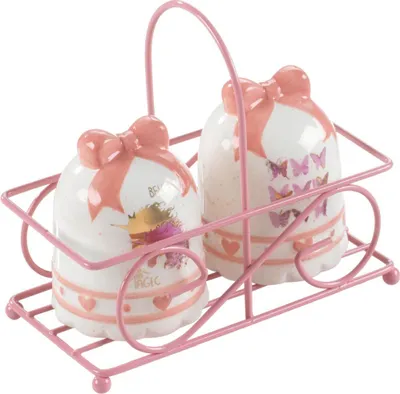 Produktbild von Mascagni 20CA1018 Salz- und Pfefferset aus Keramik, rosa, 15,5 x 7,5 x 13 cm