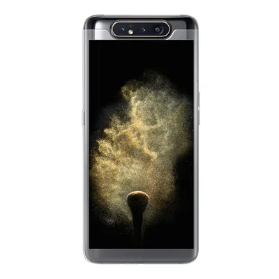 Produktbild von MuchoWow® Handyhülle Schutzhülle Hülle für Samsung Galaxy A80 Goldpulver auf schwarzem Hintergrund Silikon Softcase Handy Hülle - Schutzdeckel