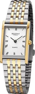 Produktbild von Regent Damen Uhr Metallarmband Metall Armbanduhr Analog silber gold URF1332