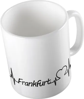Produktbild von Huuraa Kaffeetasse Frankfurt Geschenk Tasse Weiß 330ml Frankfurt Präsent
