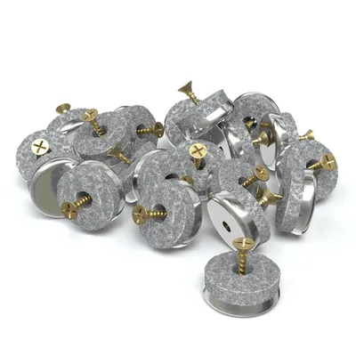 Produktbild von EAZY CASE Filzgleiter rund mit Schraube, 20 Möbelgleiter im Set, Bodenschutz, Stuhlgleiter 25 mm, Schutz für Möbel, Filzgleiter zum Schrauben, Grau
