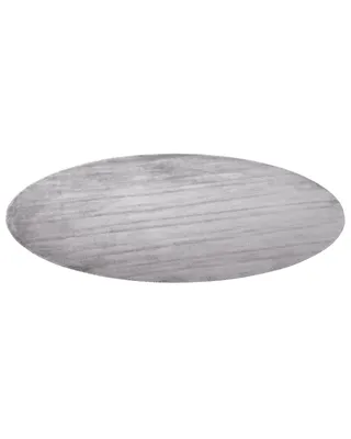 Produktbild von BELIANI Teppich Hellgrau Viskose Baumwolle ø 140 cm cm Kurzflor Glatt Handgewebt Rund Wohnzimmer Schlafzimmer