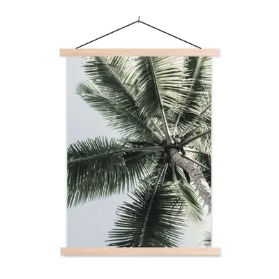 Produktbild von MuchoWow® Textilposter Palme - Tropisch - Sommer 60x80 cm mit holzfarbenen Rahmen - Wandbild