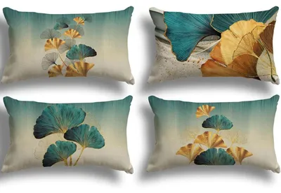 Produktbild von Kissenbezüge 30x50 cm Leinen-Mischgewebe 4er Set Geometrische Muster Outdoor